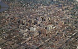 Aerial View of Downtown Wichita Kansas Postcard Postcard Postcard