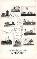 Historic Lighthouses in Cape Cod Postcard