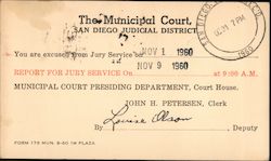 The Municipal Court of the San Diego Judicial District Postcard