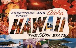 Greetings and Aloha from Hawaii The 50th State Postcard Postcard Postcard