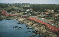 An aerial of Pacicfic Grove and its famous Magic Carpet. Postcard