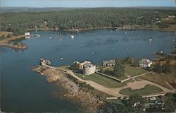 Aerial View of Historic Fort William Henry on Shore of Pemaquid Harbor Pemaquid Beach, ME Postcard Postcard Postcard