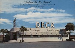 "Seafood At Its Source" On the St. Simons and Sea Island Causeway at Brunswick, Georgia Postcard Postcard Postcard