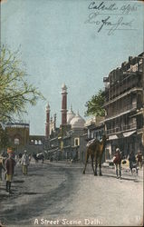 A Street Scene Delhi, India Postcard Postcard Postcard