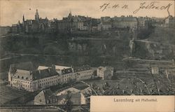 Photograph of a tiered village with parsonages Luxembourg City, Luxembourg Postcard Postcard Postcard