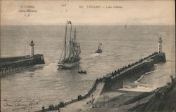 Le Littoral, Fecamp - Les Jetees Sailboats Postcard Postcard Postcard