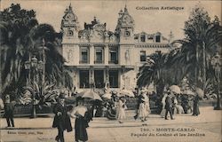 Facade du Casino et les Jardins Postcard