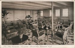 R.M.S. Franconia Second-class Verandah Cafe - Cunard Line Postcard