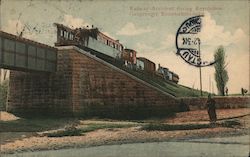 Railway Accident during Revolution - Blasted railway bridge Postcard