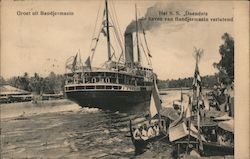 SS Daendels Leaving the Port Bandjermasin, Indonesia Southeast Asia Postcard Postcard Postcard