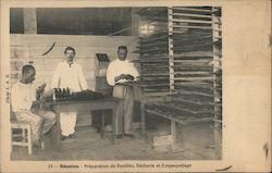 Preparation of Vanilla - Drying and Packaging Réunion Island, France Postcard Postcard Postcard