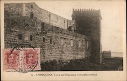 Torre Del Arzobispo Y Muralla Romana Postcard