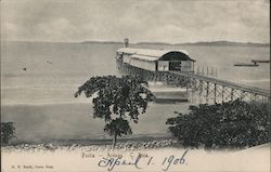 View of beach and Pier Postcard