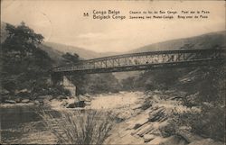 Train bridge crossing a river between the mountains Congo Africa Postcard Postcard Postcard