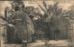 Belgisch Congo Habitations sur le Haut Congo Postcard