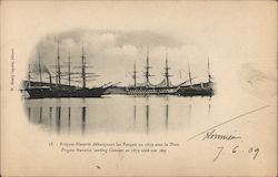 Frigate Navarin Landing Convicts In 1879 With War Ship Boats, Ships Postcard Postcard Postcard