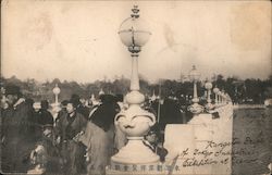 Kangetsu Bridge in Ueno Park, Meiji Industrial Exposition 1907 Postcard