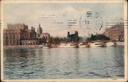 Royal Opera House in Sweden with boats in the harbor Stockholm, Sweden Postcard Postcard Postcard