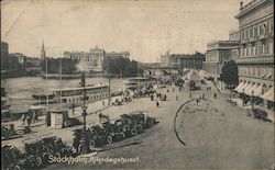 Photograph of the Swedish parliament house located on a canal Stockholm, Sweden Postcard Postcard Postcard