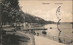 People boating and walking along a pier Copenhagen, Denmark Postcard Postcard Postcard