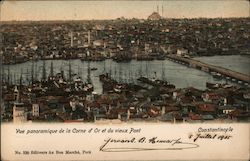 Vue Panoramique de la Corne d'Or et du Vieux Pont Postcard