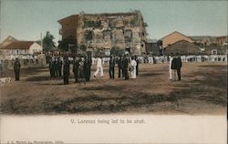 Prisoner being led to a military execution in an old town square Colon, Panama Postcard Postcard Postcard