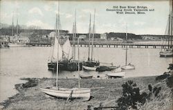 Old Bass River Bridge Connecting South Yarmouth and West Dennis Postcard