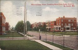 Westminster Place, Looking West from Lake Avenue St. Louis, Mo. Missouri Postcard Postcard Postcard