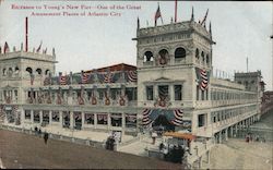 Entrance to Young's New Pier - One of the Great Amusement Places of Atlantic City Postcard