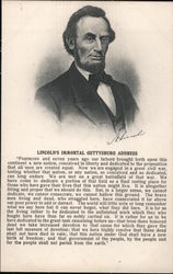 Lincoln's Immortal Gettysburg Address Postcard