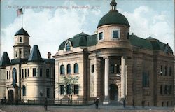 The City Hall and Carnegie Library Vancouver, BC Canada British Columbia Postcard Postcard Postcard