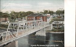 Kennebec Bridge and City Hall Augusta, ME Postcard Postcard Postcard