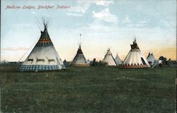 Medicine Lodges, Blackfoot Indians Native Americana Postcard Postcard Postcard