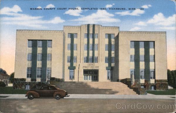 Warren County Court House Vicksburg MS Postcard