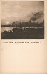 Sunset From 3 Pierrepont Place Brooklyn, NY Postcard Postcard Postcard