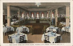 Main Dining Room and Dance Floor, Atlantic City Casino New Jersey Postcard Postcard Postcard