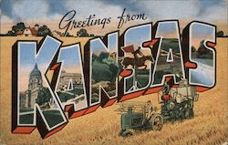 Greetings from Kansas Postcard