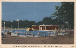 New Municipal Swimming Pool Pittsburg, KS Postcard Postcard Postcard