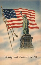 Liberty and Justice for All Patriotic Postcard Postcard Postcard