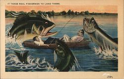 It Takes Real Fishermen to Land These Postcard