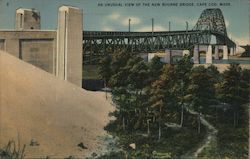 An Unusual View of the New Bourne Bridge Massachusetts Postcard Postcard Postcard