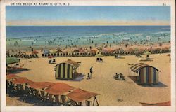 On the Beach at Atlantic City New Jersey Postcard Postcard Postcard