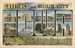 Greetings From Sioux City Iowa Postcard Postcard Postcard