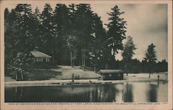 One of Swimming Beaches for Troops at Fort Lewis Postcard