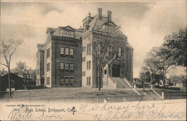 High School Bridgeport, CT Postcard