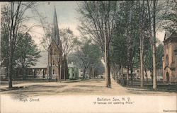 High Street, "A Famous Old Watering Place" Ballston Spa, NY Postcard Postcard Postcard