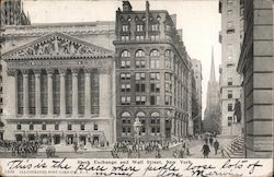 Stock Exchange and Wall Street New York, NY Postcard Postcard Postcard