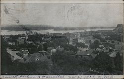 View of Hannibal and Mississippi River from Bluffs Missouri Postcard Postcard Postcard