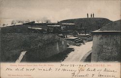 Fireing National Salute from Fort McHenry Baltimore, MD Postcard Postcard Postcard