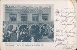 Mrs. Geo. Sibley, the Promoter and Founder of Ocean Park, View of her Office on Windward Ave. Postcard